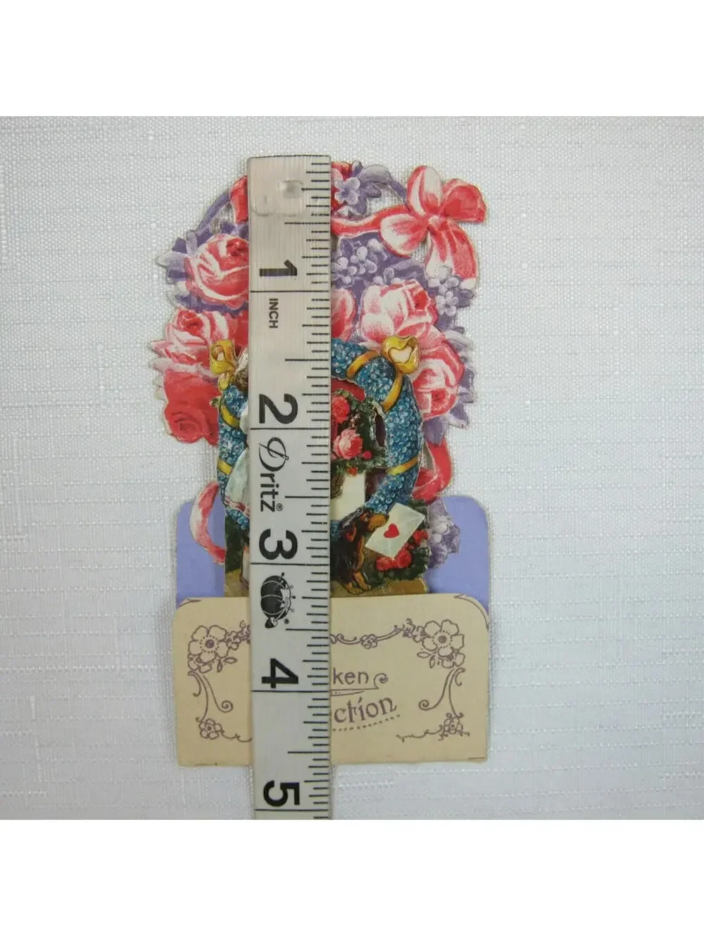 Vintage Valentine 3D Pop Up Pull Down Die Cut Girl Flowers Wiener Dog Germany
